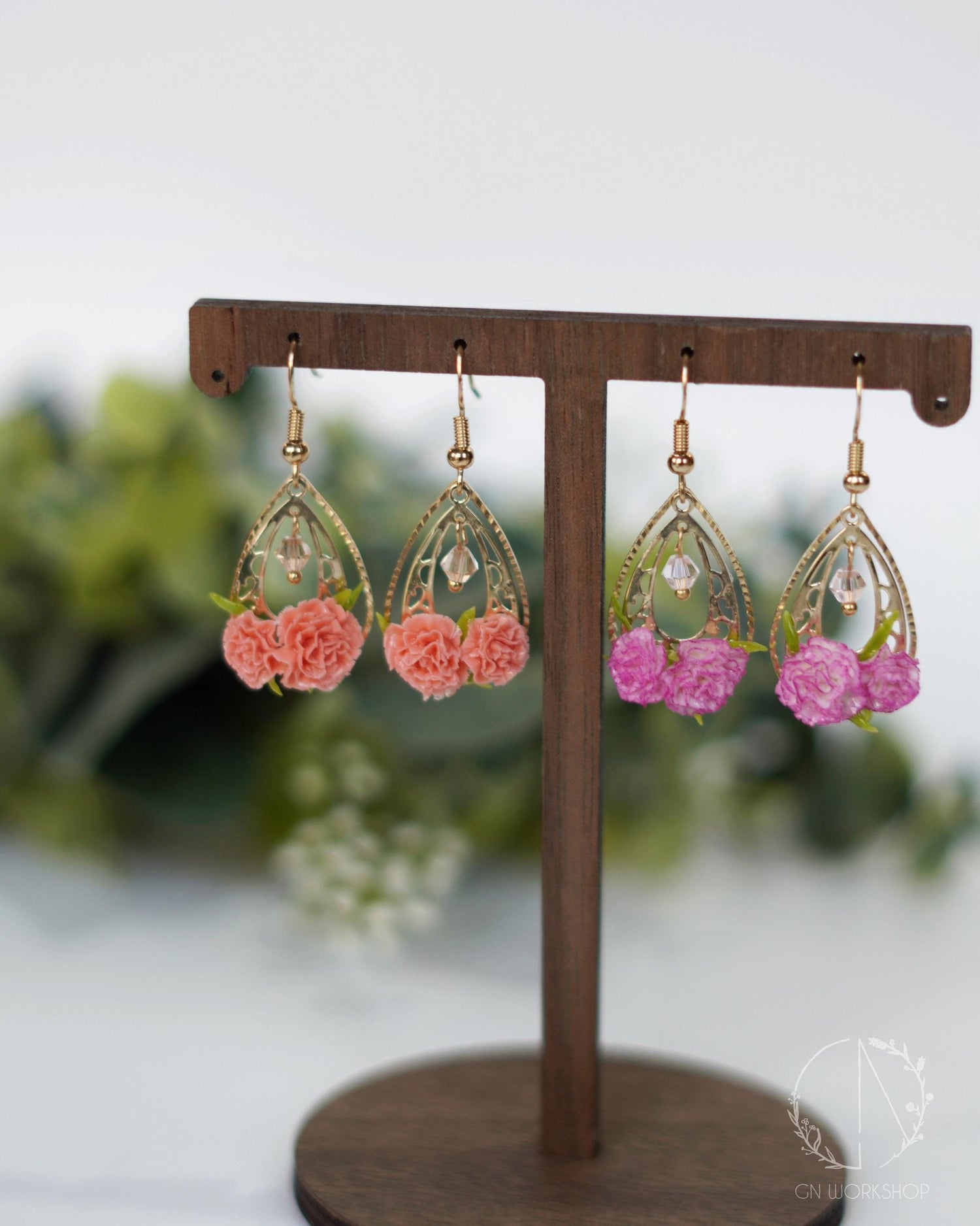 Carnation Dangles - January Birth Flowers